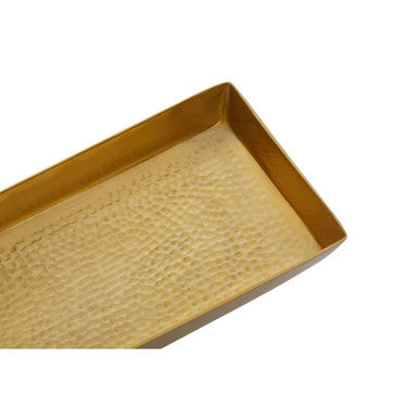 Allegra Gold Aluminium Bathroom Tray with Hammered Effect