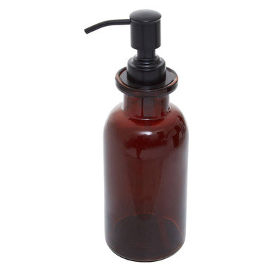 Allegra Brown Glass Soap Dispenser with Black Pump
