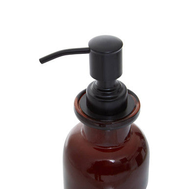 Allegra Brown Glass Soap Dispenser with Black Pump