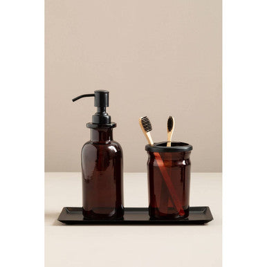 Allegra Black Finish Rectangular Bathroom Tray