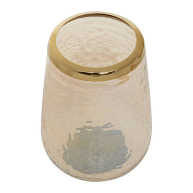 Allegra Gold Glass Bathroom Tumbler with Textured Detail