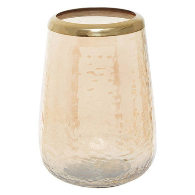 Allegra Gold Glass Bathroom Tumbler with Textured Detail