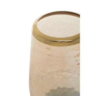 Allegra Gold Glass Bathroom Tumbler with Textured Detail