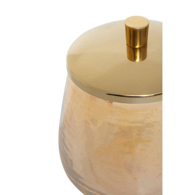 Allegra Gold Glass Bathroom Jar with Textured Detail