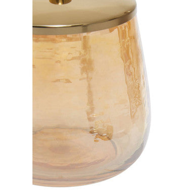 Allegra Gold Glass Bathroom Jar with Textured Detail