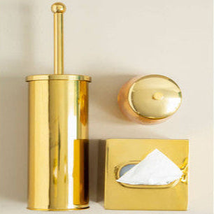 Allegra Gold Stainless Steel Toilet Brush with Slender Design