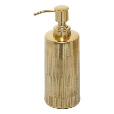 Allegra Gold Aluminium Soap Dispenser with Line Effect