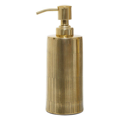 Allegra Gold Aluminium Soap Dispenser with Line Effect