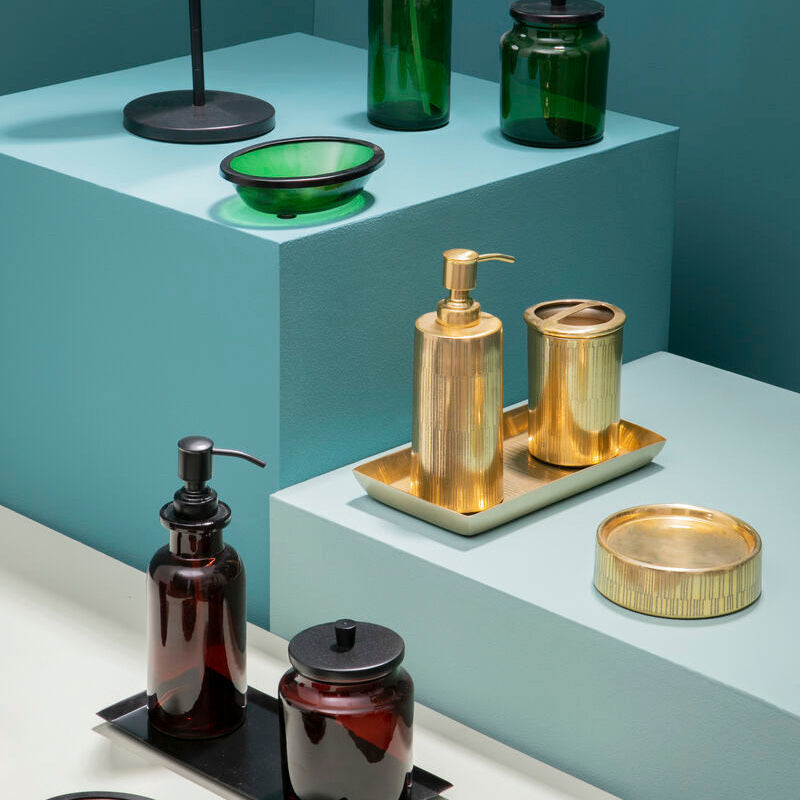 Allegra Gold Aluminium Soap Dispenser with Line Effect