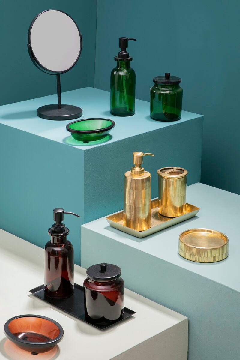 Allegra Gold Aluminium Soap Dispenser with Line Effect