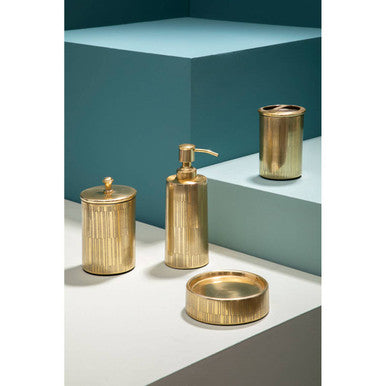 Allegra Gold Aluminium Soap Dispenser with Line Effect