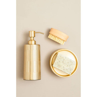 Allegra Gold Aluminium Soap Dispenser with Line Effect