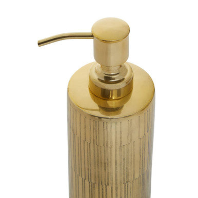 Allegra Gold Aluminium Soap Dispenser with Line Effect