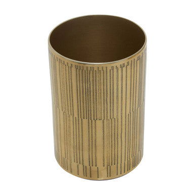 Allegra Gold Aluminium Bathroom Tumbler with Line Effect