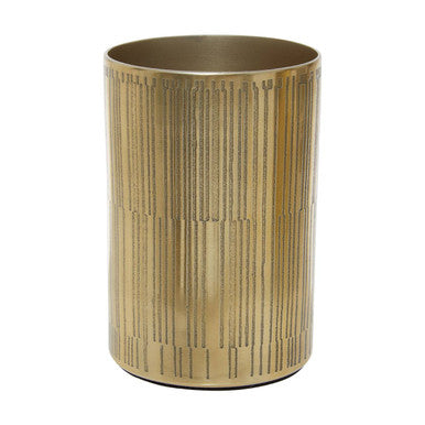 Allegra Gold Aluminium Bathroom Tumbler with Line Effect
