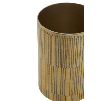 Allegra Gold Aluminium Bathroom Tumbler with Line Effect