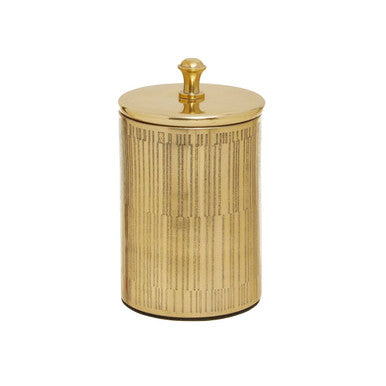 Allegra Gold Aluminium Bathroom Jar with Line Effect