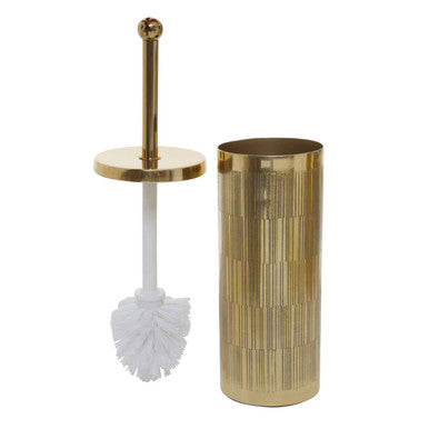 Allegra Gold Aluminium Toilet Brush with Line Effect