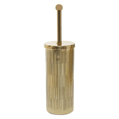 Allegra Gold Aluminium Toilet Brush with Line Effect