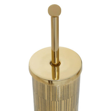 Allegra Gold Aluminium Toilet Brush with Line Effect