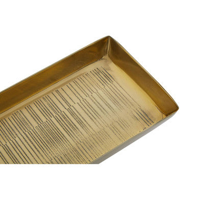Allegra Gold Aluminium Bathroom Tray with Line Effect