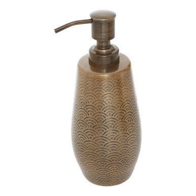 Allegra Gold Aluminium Soap Dispenser with Etched Detail