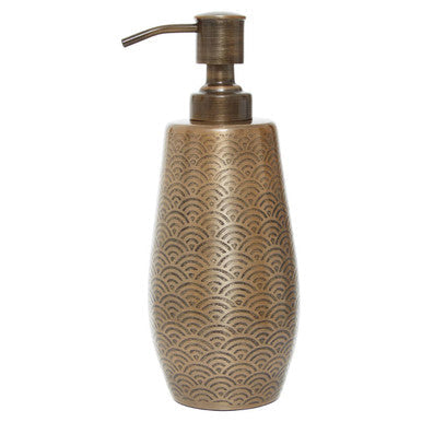 Allegra Gold Aluminium Soap Dispenser with Etched Detail
