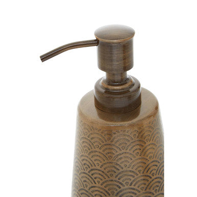 Allegra Gold Aluminium Soap Dispenser with Etched Detail