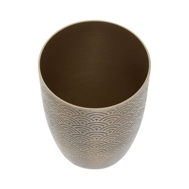 Allegra Gold Aluminium Bathroom Tumbler with Etched Detail