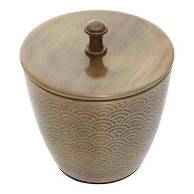 Allegra Gold Aluminium Bathroom Jar with Etched Detail