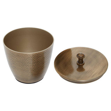 Allegra Gold Aluminium Bathroom Jar with Etched Detail