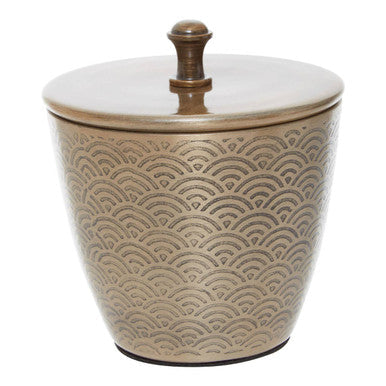 Allegra Gold Aluminium Bathroom Jar with Etched Detail
