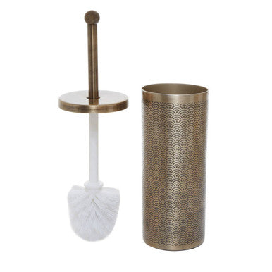 Allegra Gold Aluminium Toilet Brush with Etched Detail
