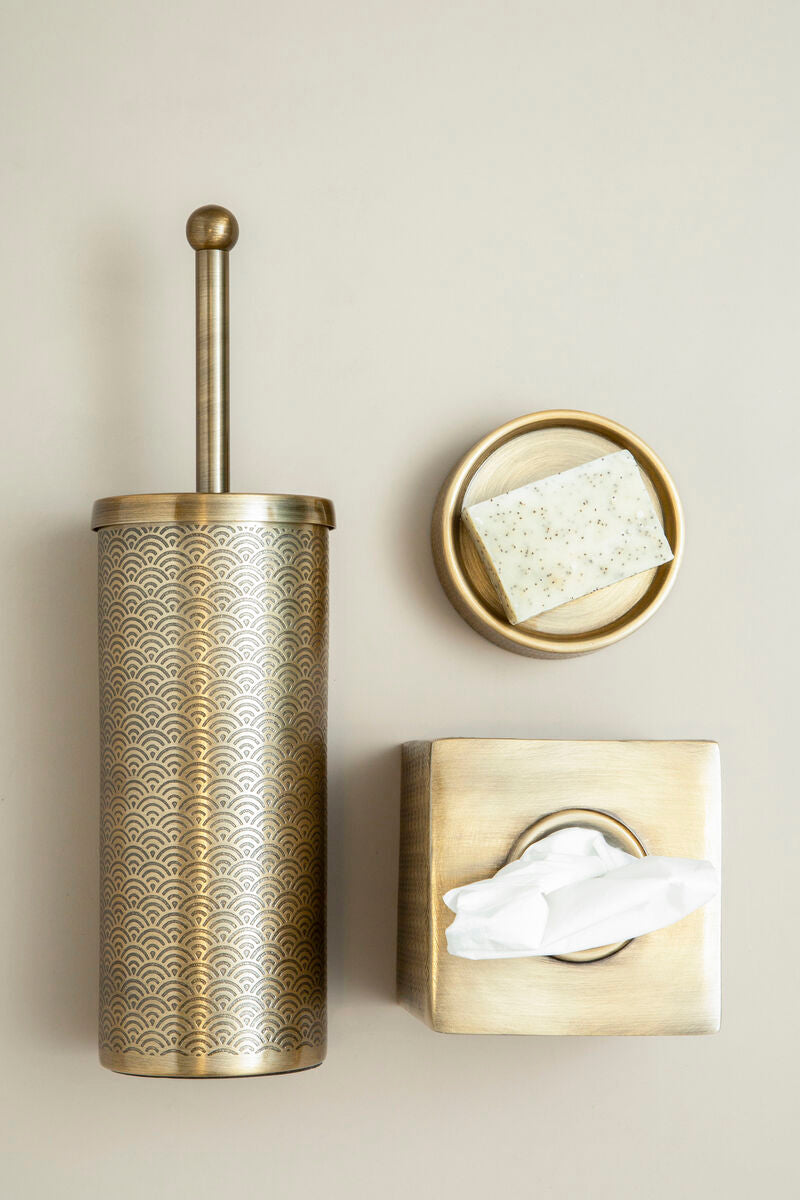 Allegra Gold Aluminium Toilet Brush with Etched Detail