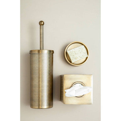 Allegra Gold Aluminium Toilet Brush with Etched Detail