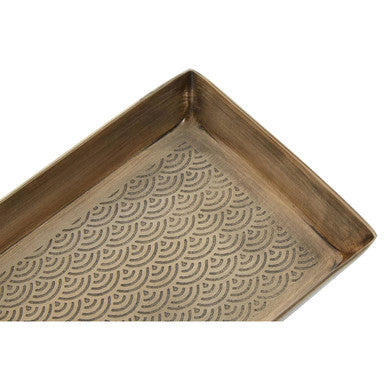 Allegra Gold Aluminium Bathroom Tray with Etched Detail