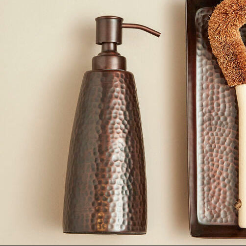 Allegra Dark Bronze Aluminium Soap Dispenser with Hammered Effect