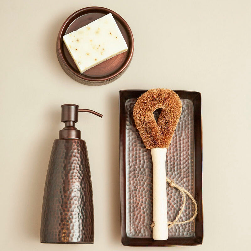 Allegra Dark Bronze Aluminium Soap Dispenser with Hammered Effect