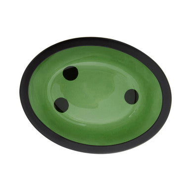 Allegra Green Glass Oval Bathroom Soap Dish