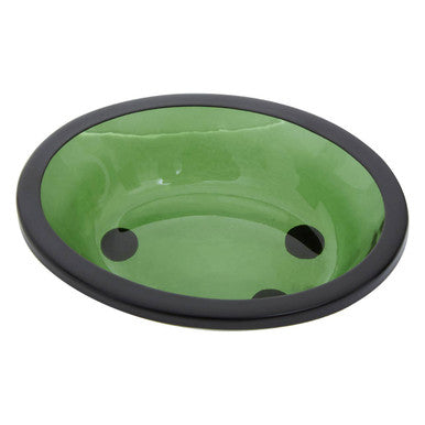 Allegra Green Glass Oval Bathroom Soap Dish