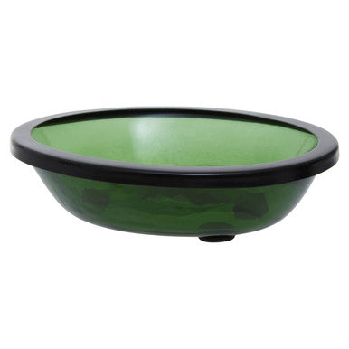 Allegra Green Glass Oval Bathroom Soap Dish