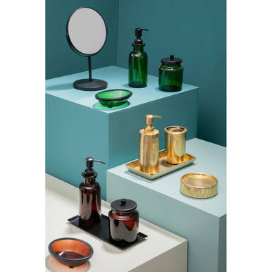 Allegra Green Glass Oval Bathroom Soap Dish