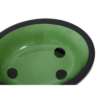 Allegra Green Glass Oval Bathroom Soap Dish