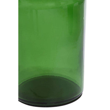 Allegra Green Glass Bathroom Toothbrush Holder with Stainless Steel Divider