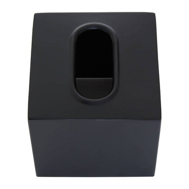 Allegra Black Stainless Steel Tissue Box with Green Detail