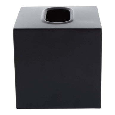 Allegra Black Stainless Steel Tissue Box with Green Detail