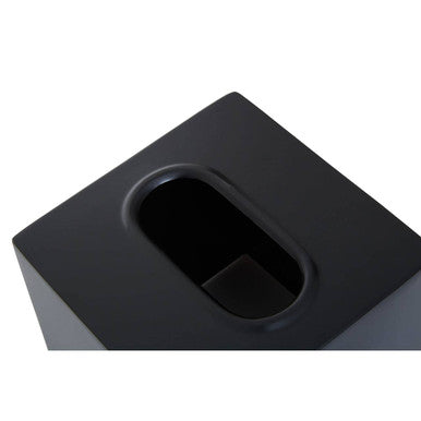 Allegra Black Stainless Steel Tissue Box with Green Detail