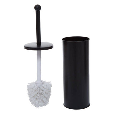 Allegra Black Stainless Steel Toilet Brush with Green Detail