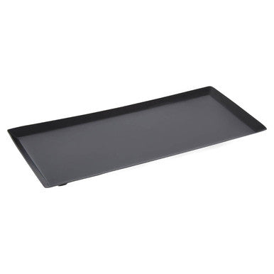 Allegra Black Stainless Steel Bathroom Tray with Green Detail