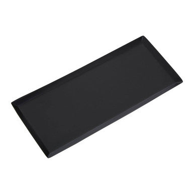 Allegra Black Stainless Steel Bathroom Tray with Green Detail
